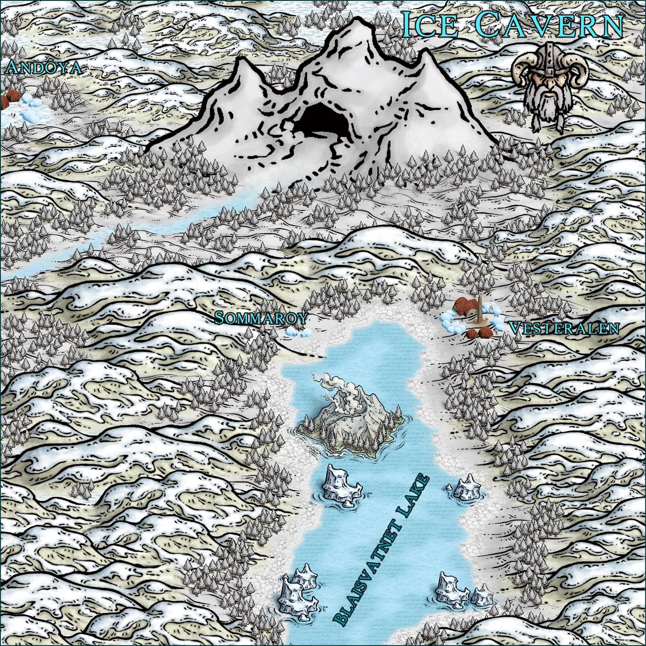 Nibirum Map: ice cave environs by Ricko Hasche